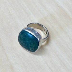 Sterling silver jade ring